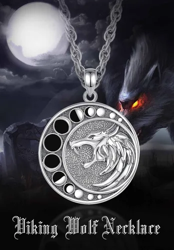 Miniatura 6 de CELESTIA Collares vikingos de plata de ley 925 para hombres y mujeres, martillo de Thorslobo vikingorunas vikingasYggdrasil