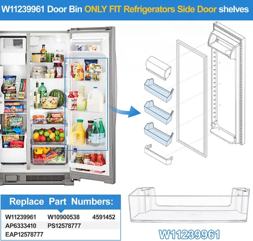 Miniatura 3 de [2 EMPaquetado] ACTUALIZADO W11239961 W10900538 Estante para puerta de refrigerador Compatible con piezas de estante de puerta de refrigerador