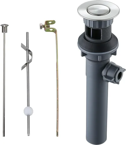 Miniatura 15 de Drenaje de fregadero de baño sin desbordamiento, tapón emergente ARCORA de oro cepillado para fregadero de recipiente con botón de clic