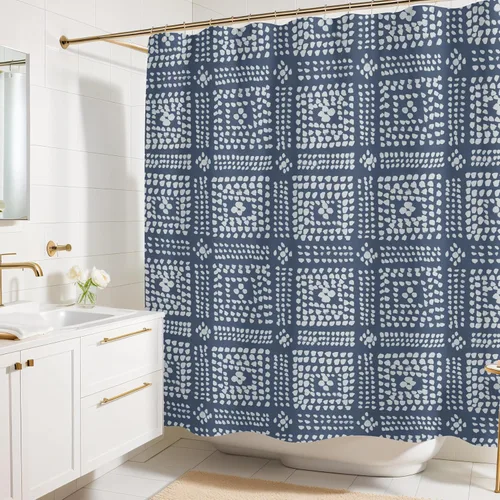 Miniatura 16 de Cortina de ducha con estampado floral coral oscuro - Patrón de flores negras moderno melancólico - Decoración moderna para el hogar - Cortina