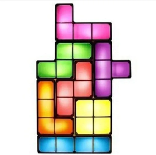 Lámpara LED apilable Tetris de plástico con luz entrelazada -