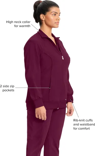 Miniatura 96 de Infinity by Cherokee 2391A - Chaquetas médicas con cremallera frontal para mujer, tela elástica en 4 direcciones