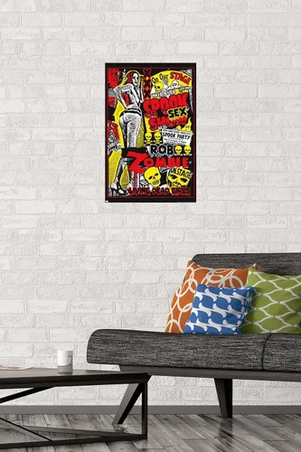 Miniatura 2 de Rob Zombie - Póster de pared de niñas muertas vivientes, 22.4 pulgadas de largo x 14.7 pulgadas de ancho, versión enmarcada de madera de granero
