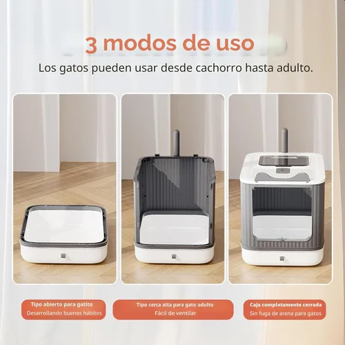 Miniatura 4 de Caja de Arena para Gatos Completamente Cerrada Mejorada con Tapa, Recinto Cubierto para Caja de Arena, Cajas de Arena para Gatos Antisalpicaduras