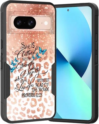 Miniatura 109 de Funda para Pixel 6A, Híbrida de Doble Capa de Servicio Pesado Resistente a Prueba de Golpes PC Duro + Funda Protectora de Silicona Suave para Google