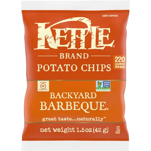 Kettle Brand Papas Fritas, Backyard Barbeque Kettle Chips, Bolsa de Aperitivos, 1.5 Oz