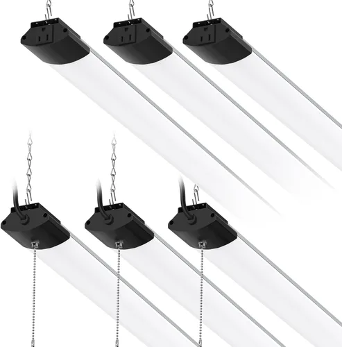 Miniatura 12 de Barrina BS84 - Luces LED para taller de 4 pies, 84 W, 10000 lúmenes, 6500 K, lámpara enlazable para garaje, sótano, colgante o montaje empotrado, 4