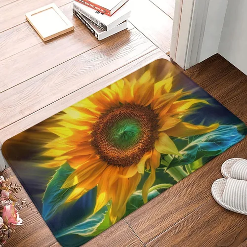 Miniatura 12 de Tapete para puerta delantera, estampado de peonías, primavera, tapete de bienvenida, absorbente, antideslizante, tapete de entrada suave, alfombra