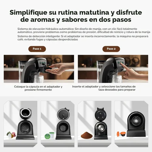 Miniatura 5 de Warriors1 - Cafetera de una sola porción para Keurig K Cup, máquina de café espresso para Nespresso Original, cápsulas Dolce Gusto, café molido