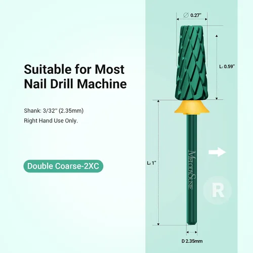 Miniatura 6 de MelodySusie Super Cut Edition Brocas para Uñas 5 en 1, Brocas Multifunción de Carburo de Tungsteno de 3/32'', Adecuadas para Manicura Pedicura