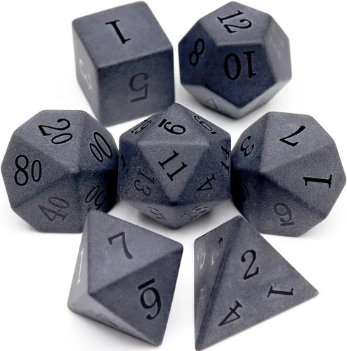 Miniatura 19 de Haxtec - Juego de dados de piedras preciosas de labradorita y piedra lunar, dados poliédricos DND con estuche premium compatible con juegos de mesa
