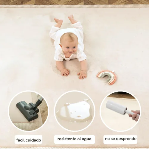 Miniatura 5 de Hakuna Matte - Alfombra de juego prémium para bebé de terciopelo coral ultrasuave con espuma viscoelástica, antideslizante, resistente al agua,