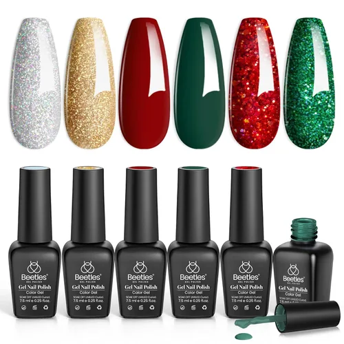 Miniatura 14 de Beetles - Juego de esmaltes de uñas en gel neón, 6 colores, rosado intenso, naranja, amarillo, verde, azul y morado, semipermanentes, uso