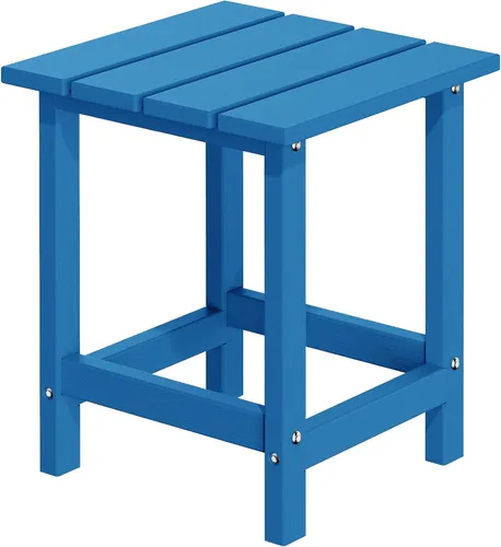 Miniatura 20 de MUCHENGHY Adirondack Mesa auxiliar para exteriores, mesa auxiliar de patio de 14.7 pulgadas, resistente a la intemperie, mesas auxiliares de Blanco