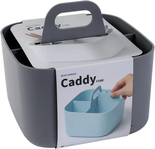Miniatura 20 de BLUE GINKGO - Organizador apilable pequeño para baño, oficina, manualidades o suministros escolares, transportador portátil hecho en Corea Azul