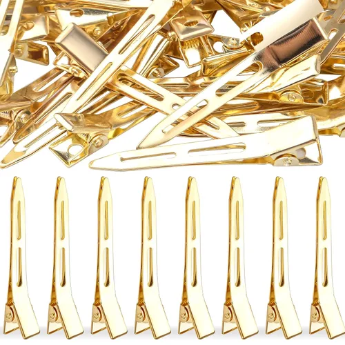 Miniatura 8 de 100 pinzas negras de una sola punta, pinzas de pelo de cocodrilo de metal, pinzas de peinado para mujeres y hombres, extensiones de cabello de salón