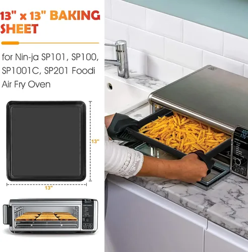 Miniatura 2 de Bandeja antiadherente para hornear de 13 x 13 pulgadas, bandeja de repuesto para horno Ninja SP100, SP101, SP1001C, SP201 Foodi Air Fry Oven