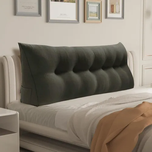 Miniatura 20 de WOWMAX Almohada de Cuña para Cabecero de Dormitorio Cabecero de Dormitorio Twin XL Almohada de Refuerzo para Cama con Funda Removible, 85% Lino 15%