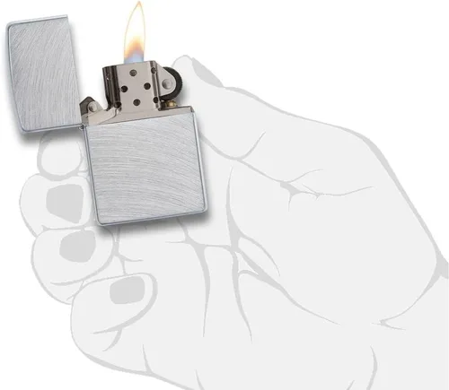 Miniatura 2 de Zippo Encendedor - Encendedor personalizado cromado a prueba de viento personalizado mensaje grabado (arco de cromo cepillado) #24647