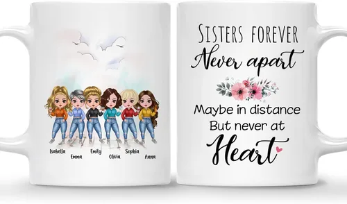 Miniatura 20 de GOSSBY Taza personalizada (2 Sisters) ¡Aparentemente somos problemas cuando estamos juntos, quién sabía! Taza personalizada para mejor amiga