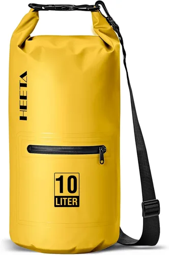 HEETA - Bolsa impermeable con bolsillo frontal con cremallera para mujeres y hombres, 5 L/10 L/20 L/30 L/40 L, mochila de almacenamiento seca y