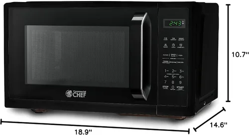 Miniatura 8 de COMMERCIAL CHEF Microondas pequeño de 0.9 pies cúbicos para encimera con controles táctiles y pantalla digital, negro y artículos nórdicos sin BPA