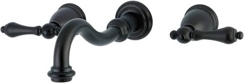 Kingston Brass KS3125AL - Grifo de baño vintage con 2 manijas para montaje en pared, bronce aceitado Oil Rubbed Bronze