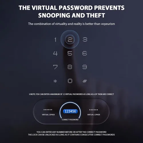 Miniatura 7 de Cerradura inteligente de vidrio cerradura de puerta WiFi desbloqueo remoto TT APP huella digital cara contraseña tarjeta IC métodos de desbloqueo