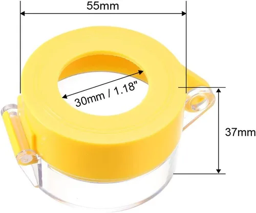 Miniatura 4 de uxcell Protector de cubierta de interruptor de plástico amarillo para interruptor de botón de 1.181 in de diámetro 55 * 37