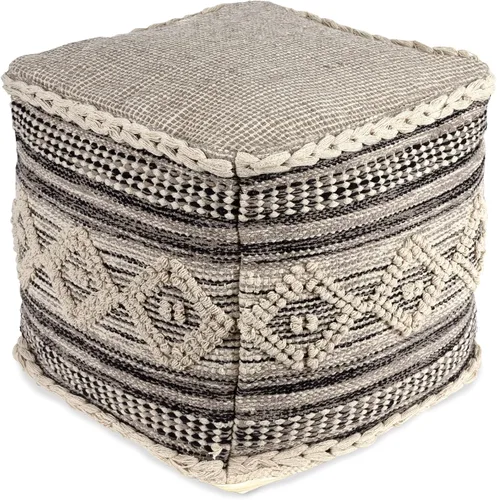 Miniatura 17 de REDEARTH · Puf acolchado otomano con relleno texturizado, cubo de almacenamiento, puf de asa, reposapiés para sala de estar, dormitorio, guardería