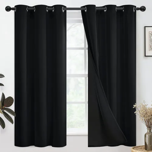 Miniatura 114 de SimpleHome - Cortinas opacas 100% para recámara, cortinas de ventana con ojales beige, con aislamiento térmico, cortinas de oscurecimiento