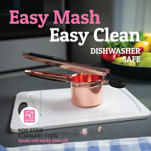 Miniatura 4 de PriorityChef - Prensa de papas grande de 15 onzas, de acero inoxidable resistente, herramienta de cocina, prensa y triturado para un puré de papas