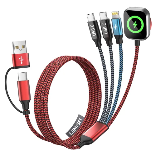 Miniatura 35 de Cruise Essentials - Cable de carga múltiple 3 en 2 para iPhone Watch Charger/iPhone 17/IP, iWatch Charger, Travel Camping Essentials compatible