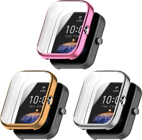 Miniatura 10 de Funda protectora de pantalla compatible con Amazfit Bip 3 Pro/Bip 3 Smart Watch Funda de TPU suave ultradelgado protector de pantalla para Amazfit