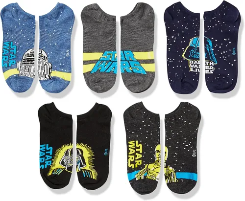 Miniatura 2 de STAR WARS Men's Classic 5 Pack No Show Socks