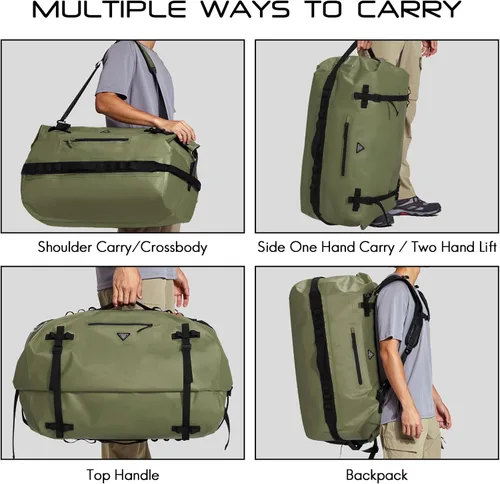 Miniatura 6 de Haimont Mochila Duffel Grande Impermeable con Parte Superior Enrollable, Bolsa Duffel Seca de Servicio Pesado para Navegación, Viajes, Camping