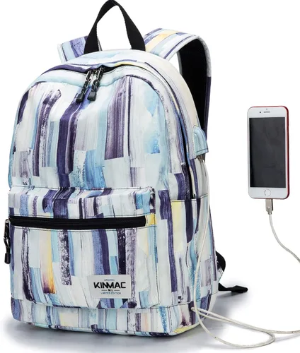 Miniatura 18 de Kinmac Mochila resistente al agua para laptop con puerto de carga USB para laptop de hasta 15.6 pulgadas (bordado)