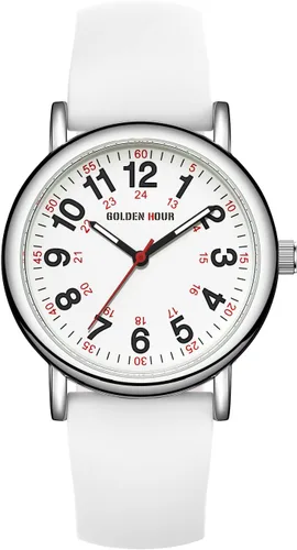 Miniatura 2 de GOLDEN HOUR Reloj de enfermera impermeable para profesionales médicos, estudiantes, mujeres y hombres, esfera luminosa de fácil lectura, 24 horas
