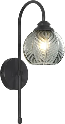 Miniatura 13 de KCO Lighting - Lámpara de pared vintage con globo de vidrio verde y brazo de latón cepillado - Aplique de globo grande, acabado dorado - Lámpara