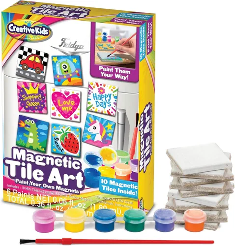 Miniatura 2 de Creative Kids Arte magnético de mini azulejos: haz tus propios 10 imanes de nevera