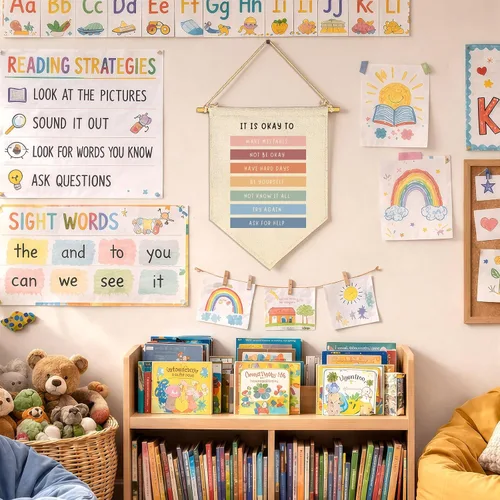 Miniatura 3 de Está Bien Cometer Errores - Banner de Educación en Salud Mental - Lona de Afirmaciones Positivas y Citas Decorativas para Maestros, Niños