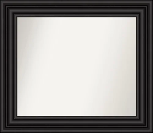 Miniatura 516 de Amanti Art Espejo personalizado, espejo de baño negro puente, espejo de pared o espejo de tocador de baño sobre el fregadero (26 x 26 pulgadas)