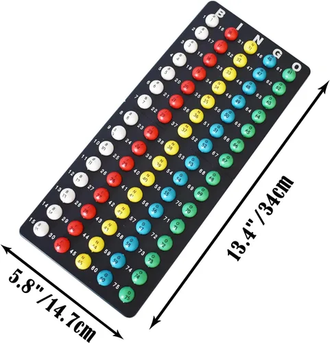 Miniatura 7 de Yuanhe Juego completo de bingo: incluye jaula redonda de metal de 8 pulgadas con bolsa de almacenamiento grande, 100 tarjetas de bingo, 1000 fichas