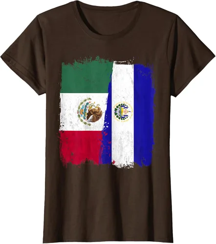 Miniatura 21 de Camiseta con la bandera mexicana de El Salvador con la mitad de la bandera mexicana de El Salvador