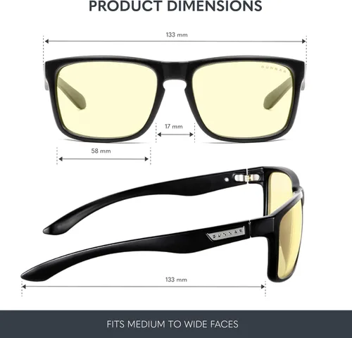 Miniatura 2 de GUNNAR Gaming Glasses - Intercept Onyx Amber Lens - Blue Light Blocking Relieve Dry Eye