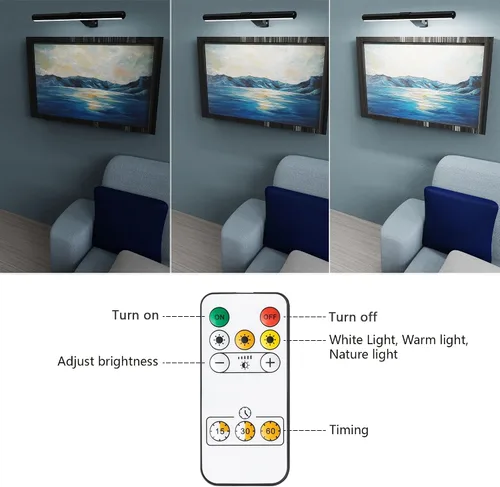 Miniatura 6 de Luz de imagen inalámbrica recargable con control remoto, luz artística para pintar, lámpara de visualización regulable temporizador apagado