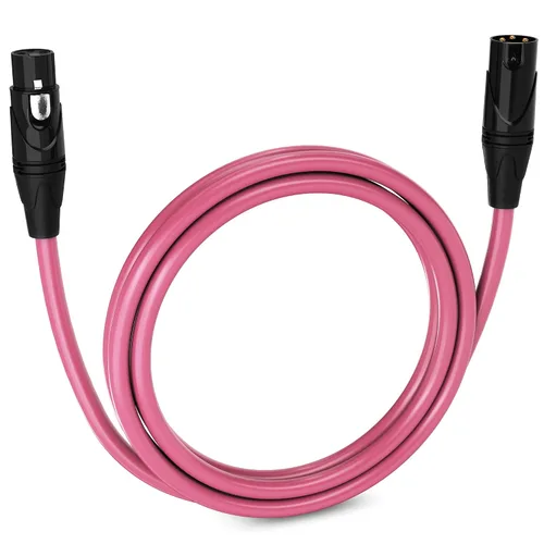 Miniatura 121 de LyxPro Cable de micrófono XLR hembra a macho de ángulo recto de 3 pines de 1.5 pies para altavoces amplificados, interfaz de audio, rendimiento