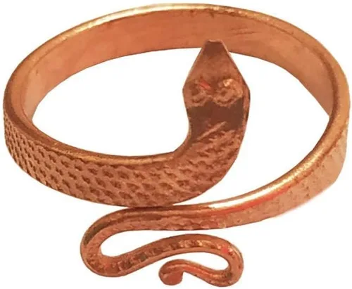 Miniatura 2 de Anillo Tamba Naag ajustable energizado de cobre puro marrón para unisex