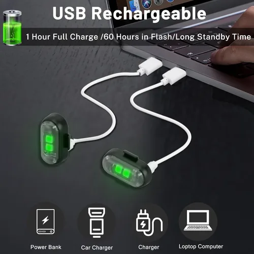 Miniatura 6 de XINGWU - 4 luces estroboscópicas LED inalámbricas con control remoto, 8 colores, carga USB, impermeables, luces de emergencia, luz para roca