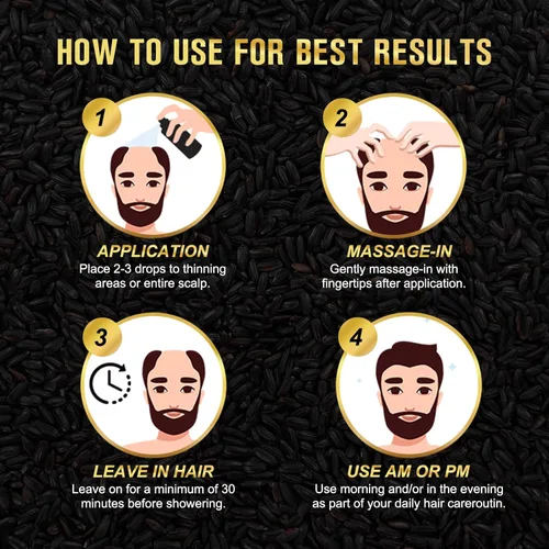 Miniatura 5 de Spray de agua de arroz negro orgánico para el crecimiento del cabello, una solución con aceite de ricino y extracto de raíz de jengibre para cabello